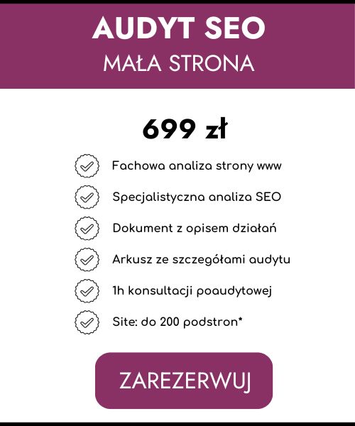 audyt seo cennik mała strona